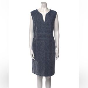 Lafayette 148 New York Brett Linen Blend Sleeveless Dress 16 preppy workwear